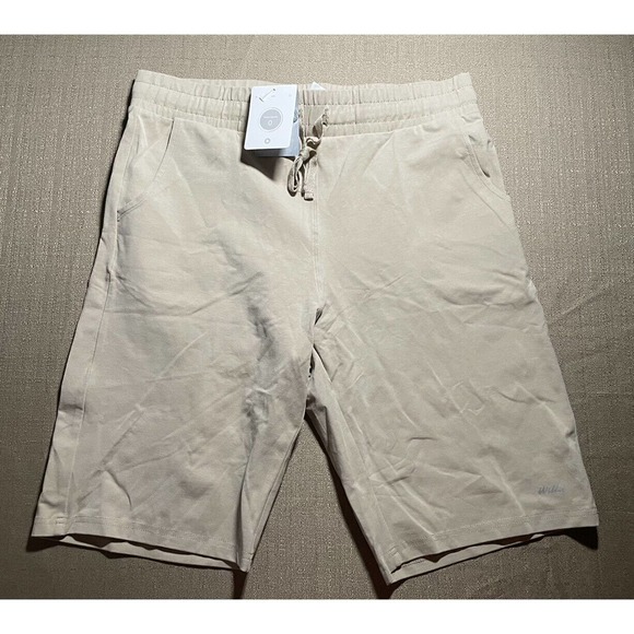 NEW Willit Women’s Large L Tan Beige Flat Front Shorts Pockets Drawstring Waist - Picture 1 of 4